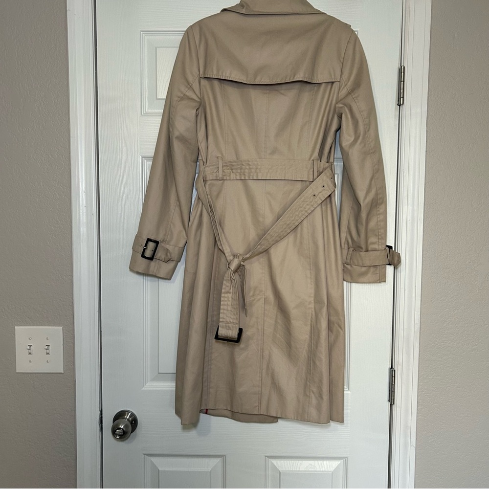 Lands' End Women's Tan Double-Breasted Trench Coat women’s 6 minimal classic - Picture 6 of 7